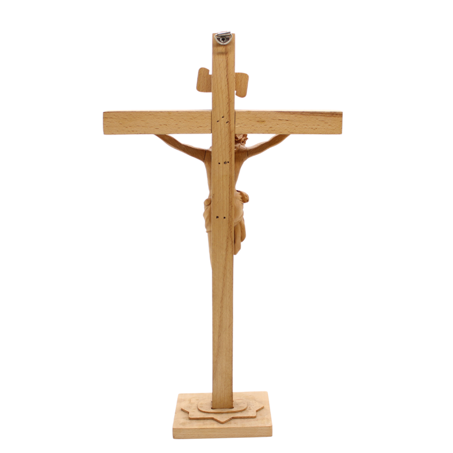 Wood Carved table cross - 36cm