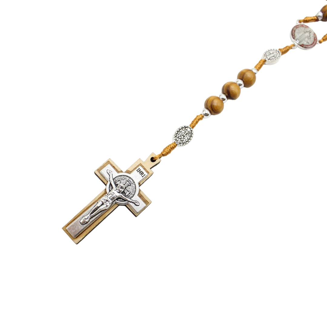 Wood St Benedict Rosary 8mm