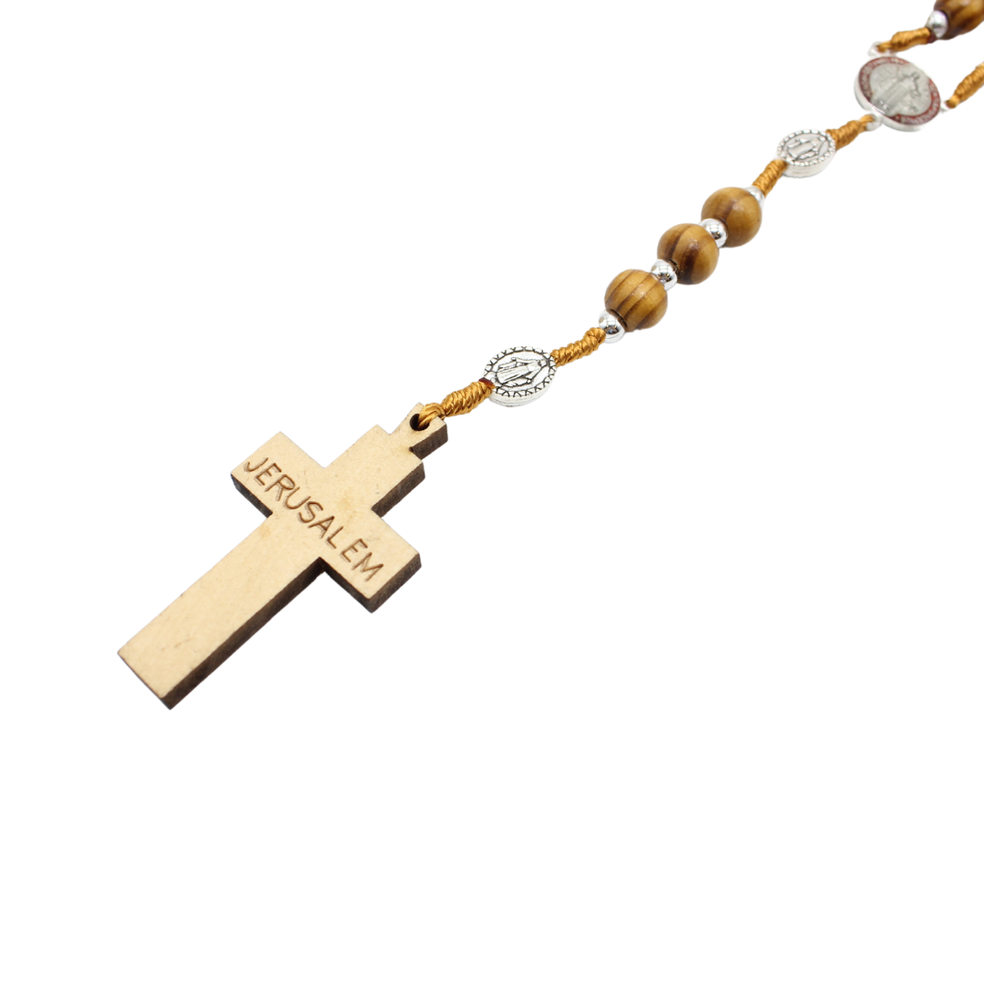 Wood St Benedict Rosary 8mm