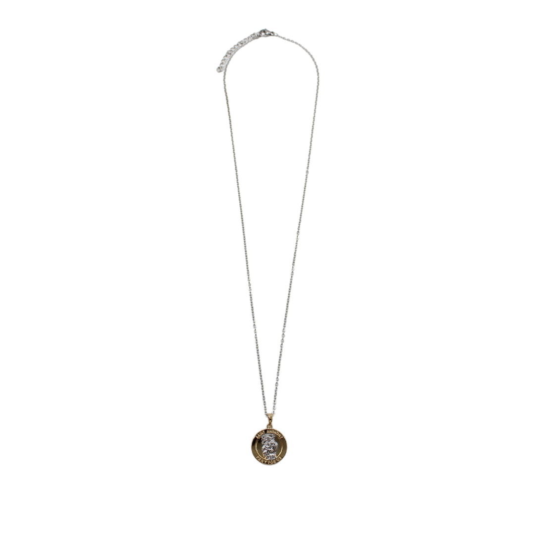 Stainless Steel St Anthony Medal/Chain set
