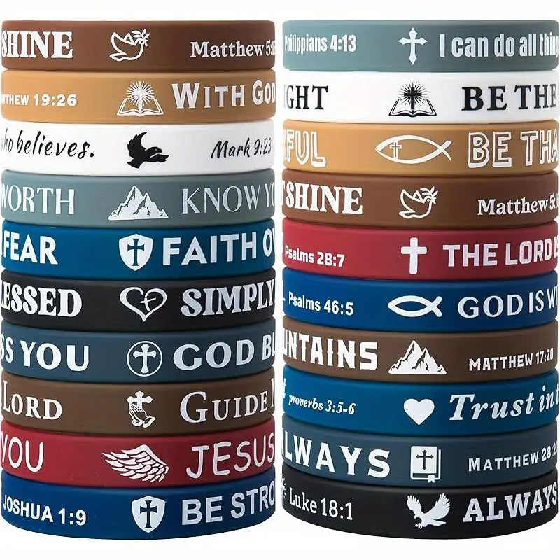 Inspirational Bible Verse Silicon Bracelet - Assorted Designs