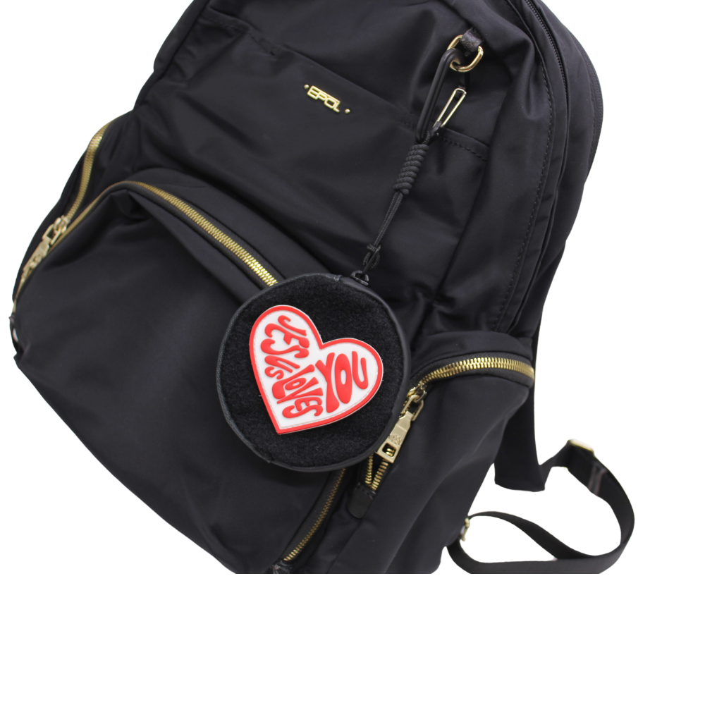 Rosary /Coin Pouch with Jesus Loves You Velcro patch