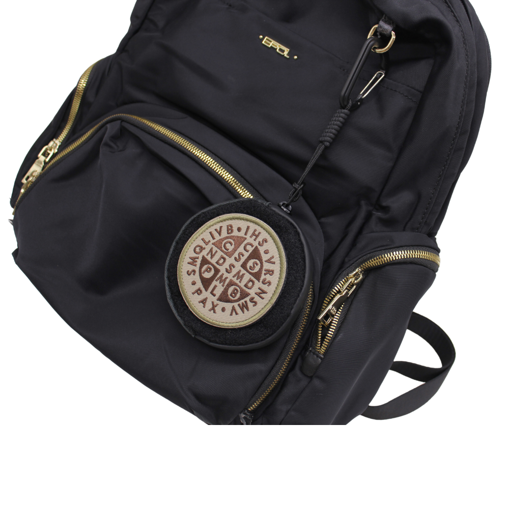 Rosary /Coin Pouch with St Benedict Velcro patch