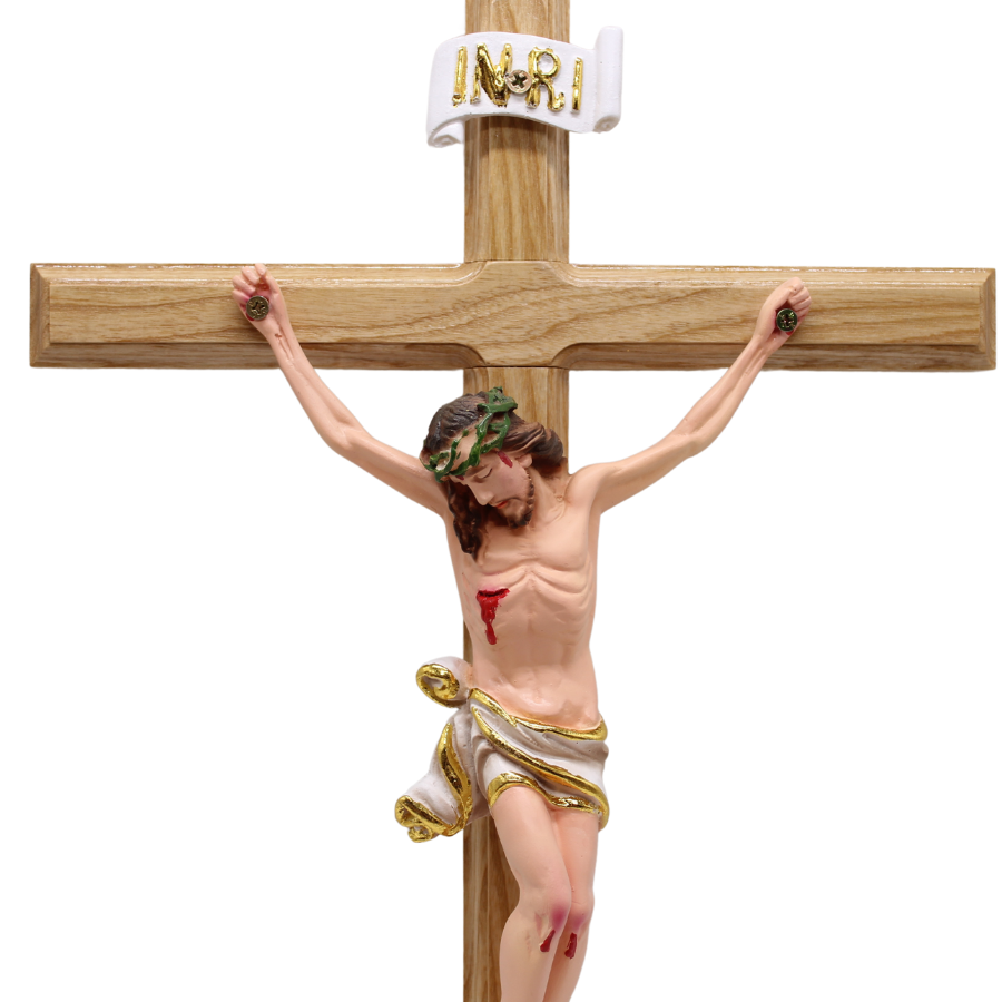 Wood Resin Wall Crucifix - 60cm