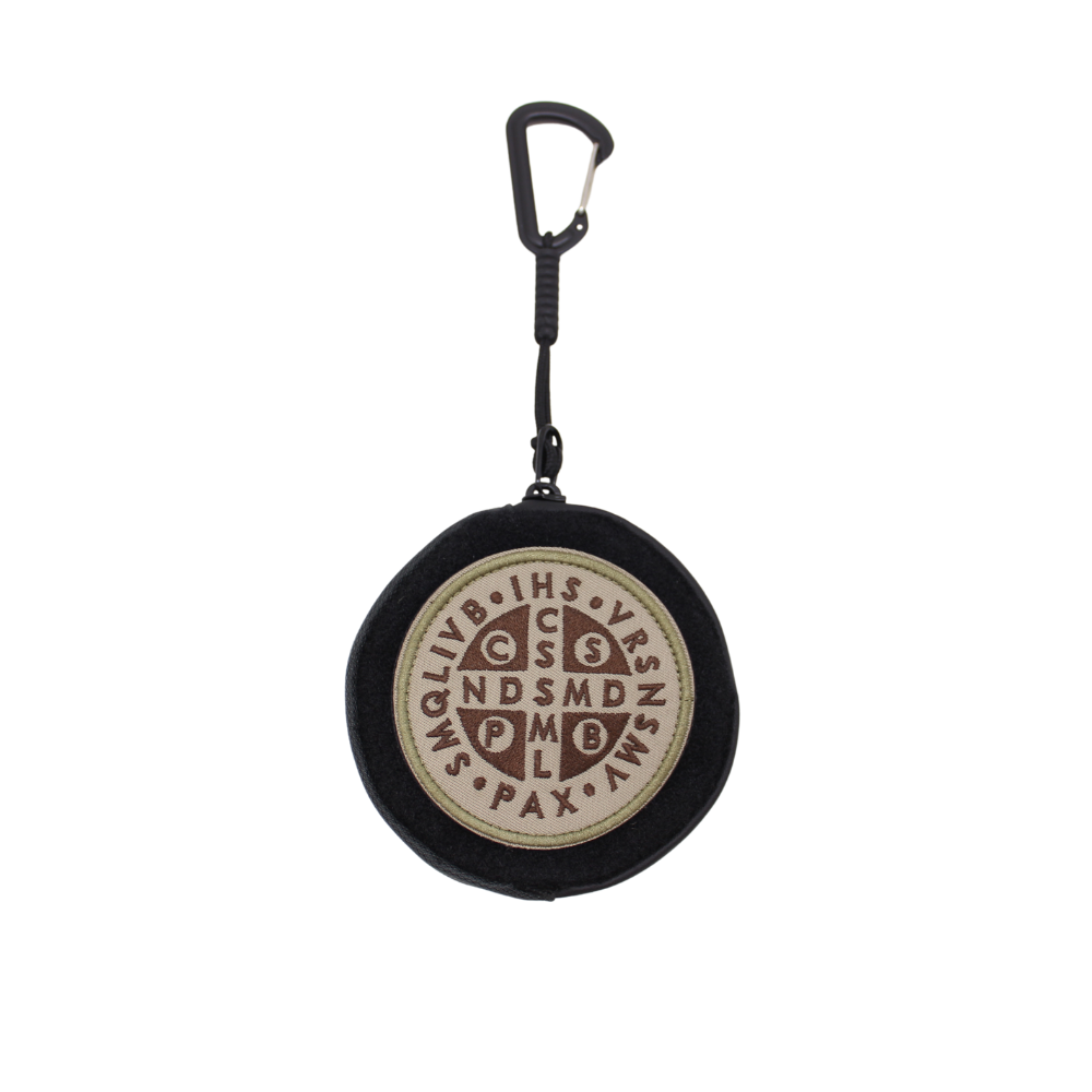 Rosary /Coin Pouch with St Benedict Velcro patch