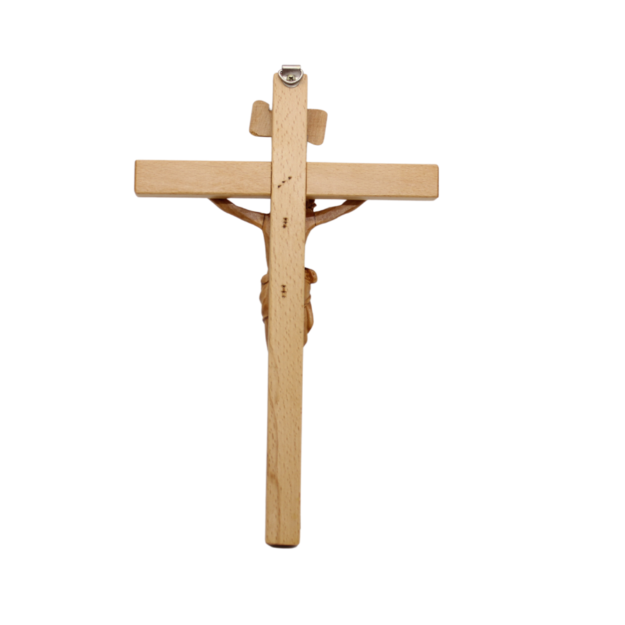 Wood Carved wall cross - 34cm
