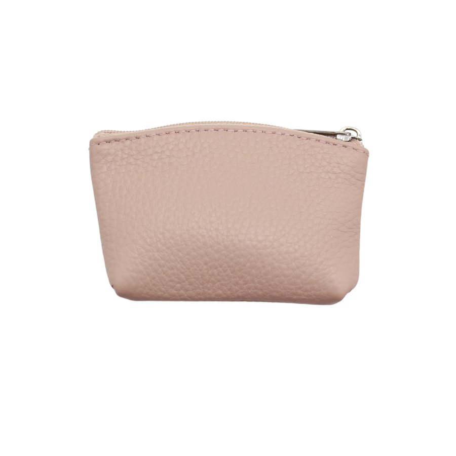 Leather Rosary pouch With Zipper - Nude/Black