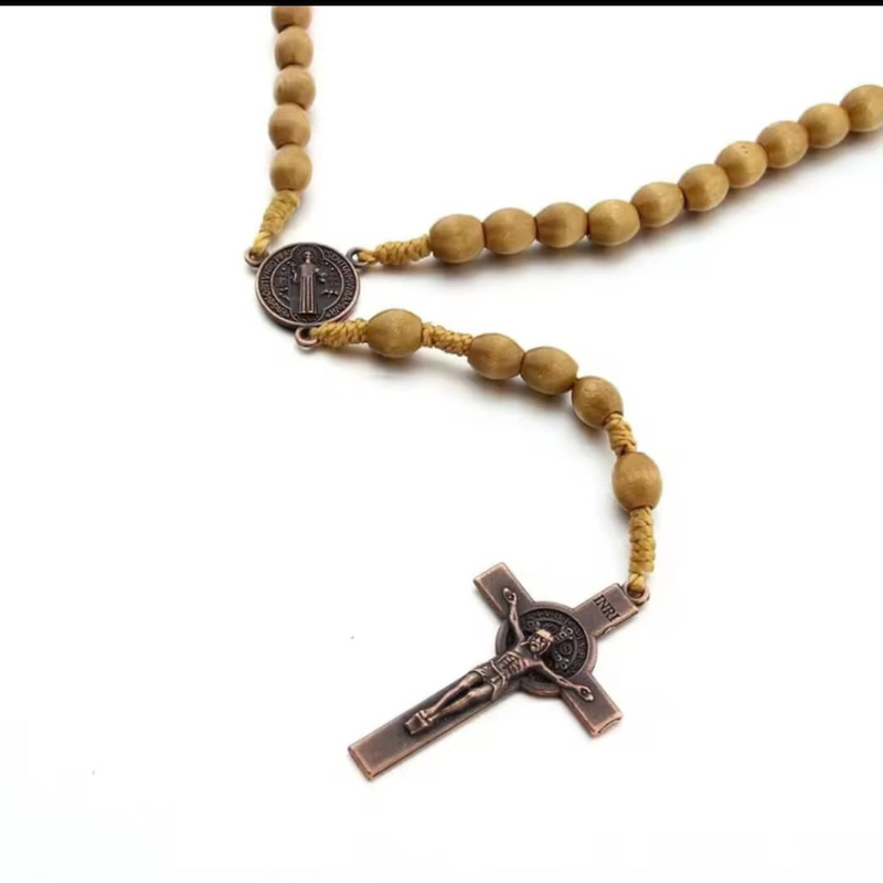 Wood St Benedict Rosary 8mm