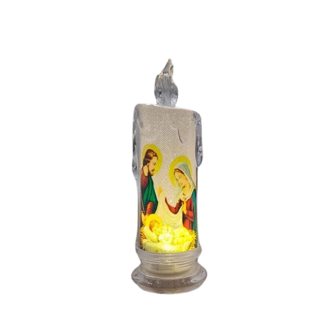 LED Candle with Holy Images 16cm