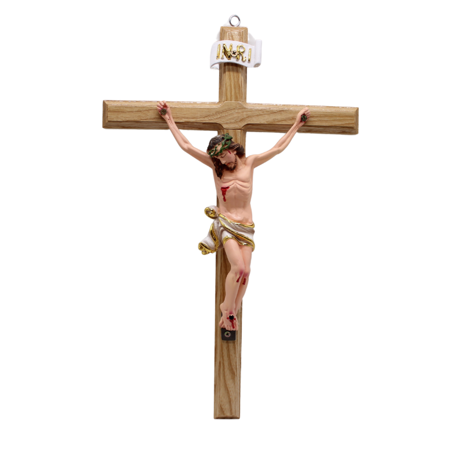 Wood Resin Wall Crucifix - 60cm