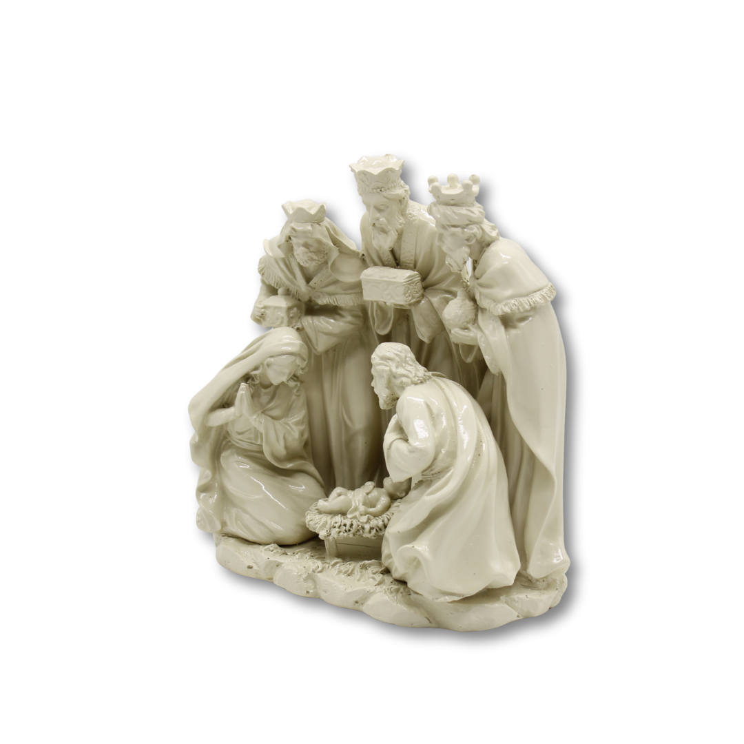 Christmas Polystone Nativity 8" - White