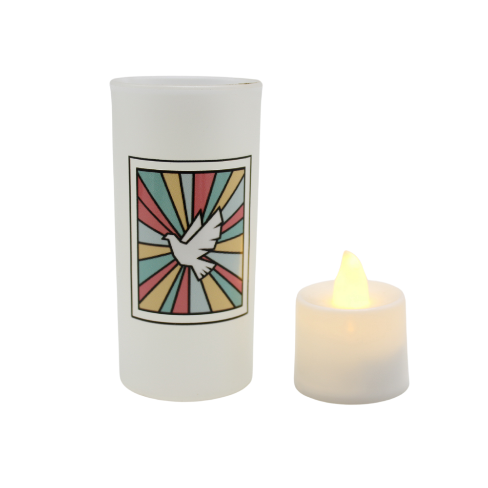 Plastic Holy Spirit Candle Holder with Led Tealight