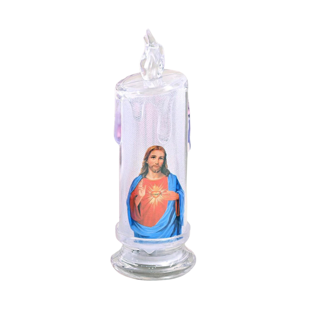 LED Candle with Holy Images 16cm