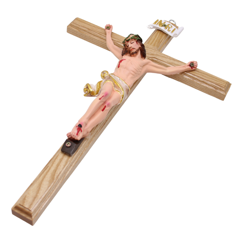 Wood Resin Wall Crucifix - 60cm
