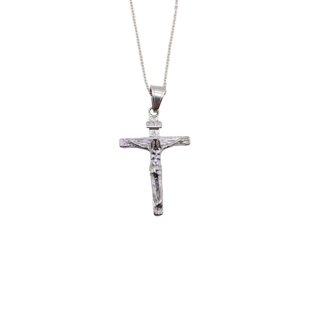 Stainless steel crucifix/chain 4.5cm