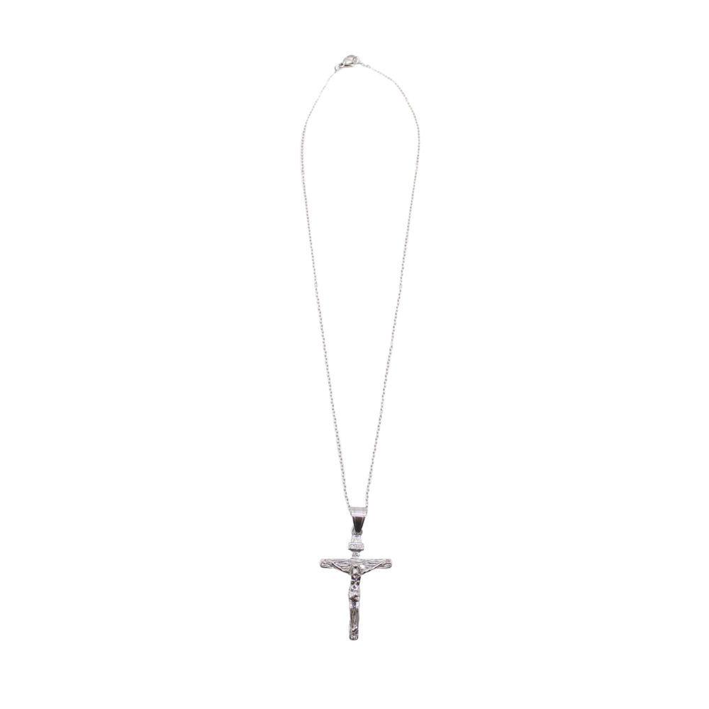 Stainless steel crucifix/chain 4.5cm