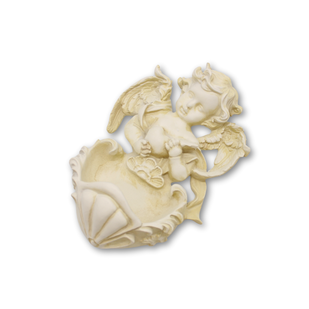 Polystone Angel Font 24cm - White