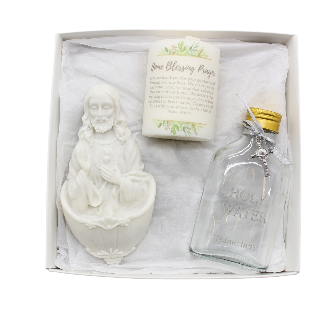 Home Blessing Sacred Heart Font set - Gold