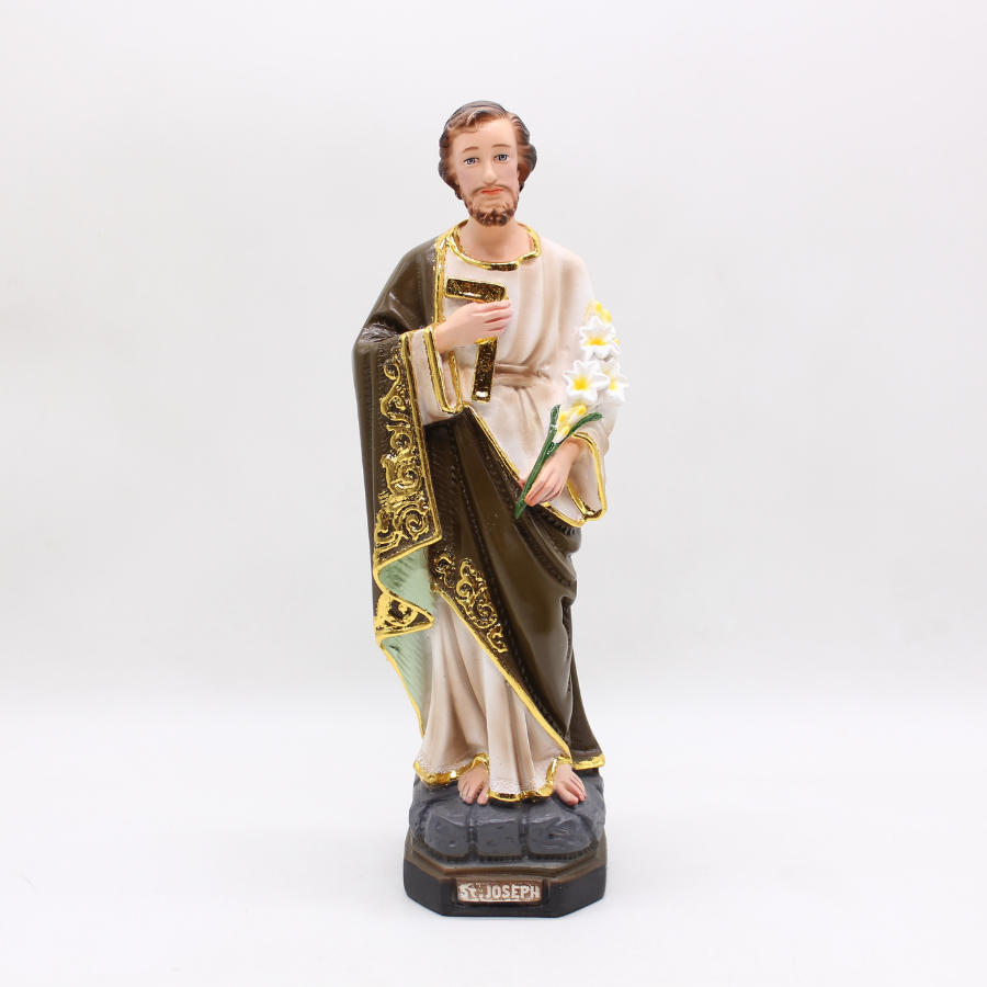 St Joseph Statue - 30cm - gold trim