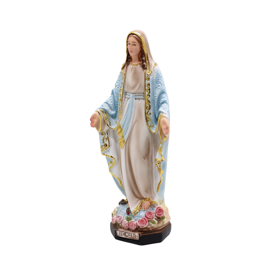 Our Lady of Grace Statue - 30cm - gold trim
