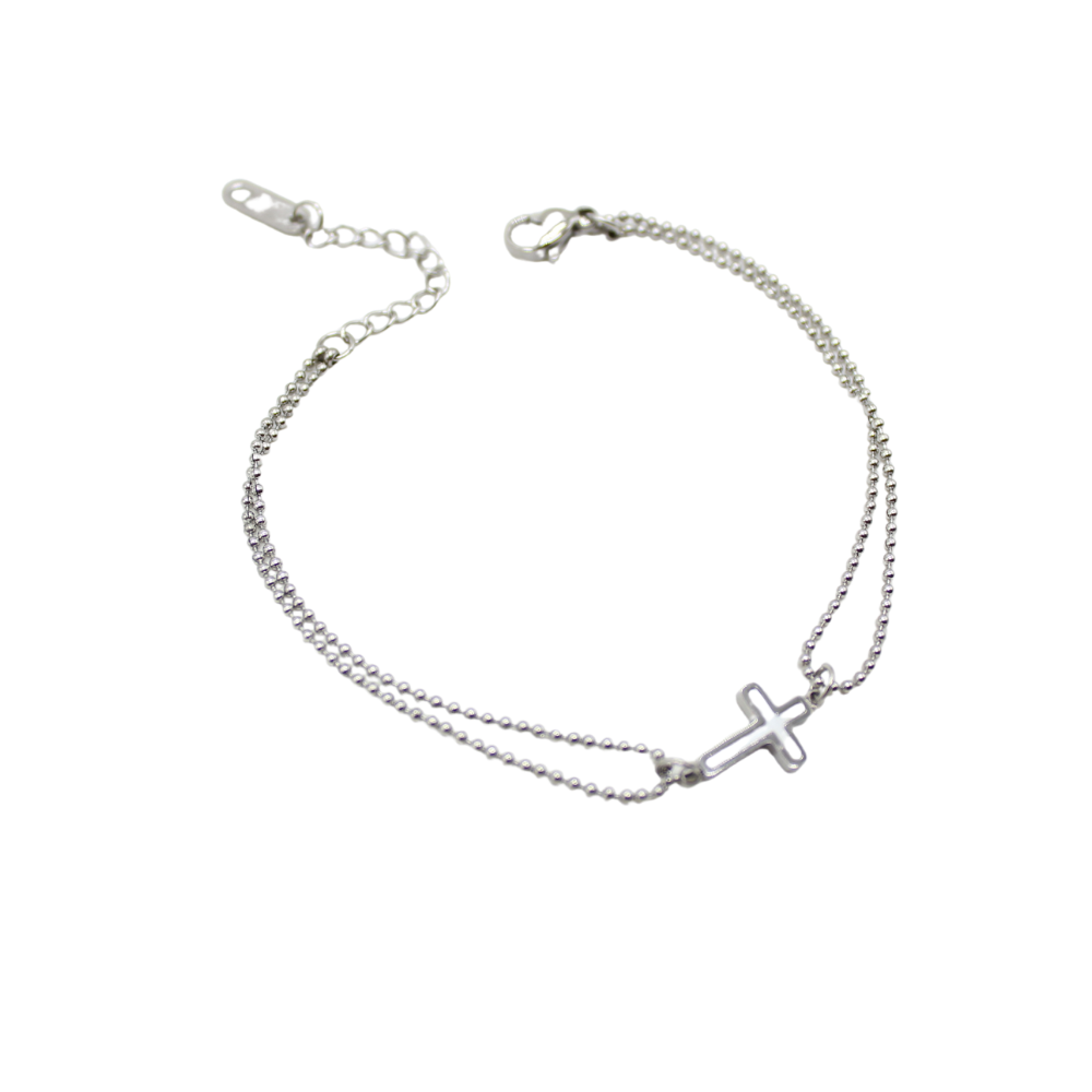 Stainless Steel Chain Bracelet with Cross Charm
