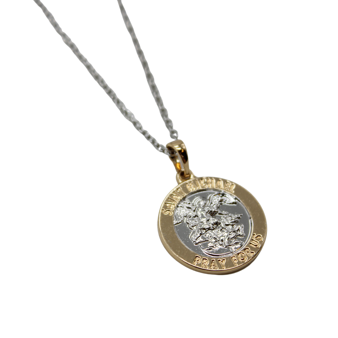 Stainless Steel St Michael Medal/Chain set