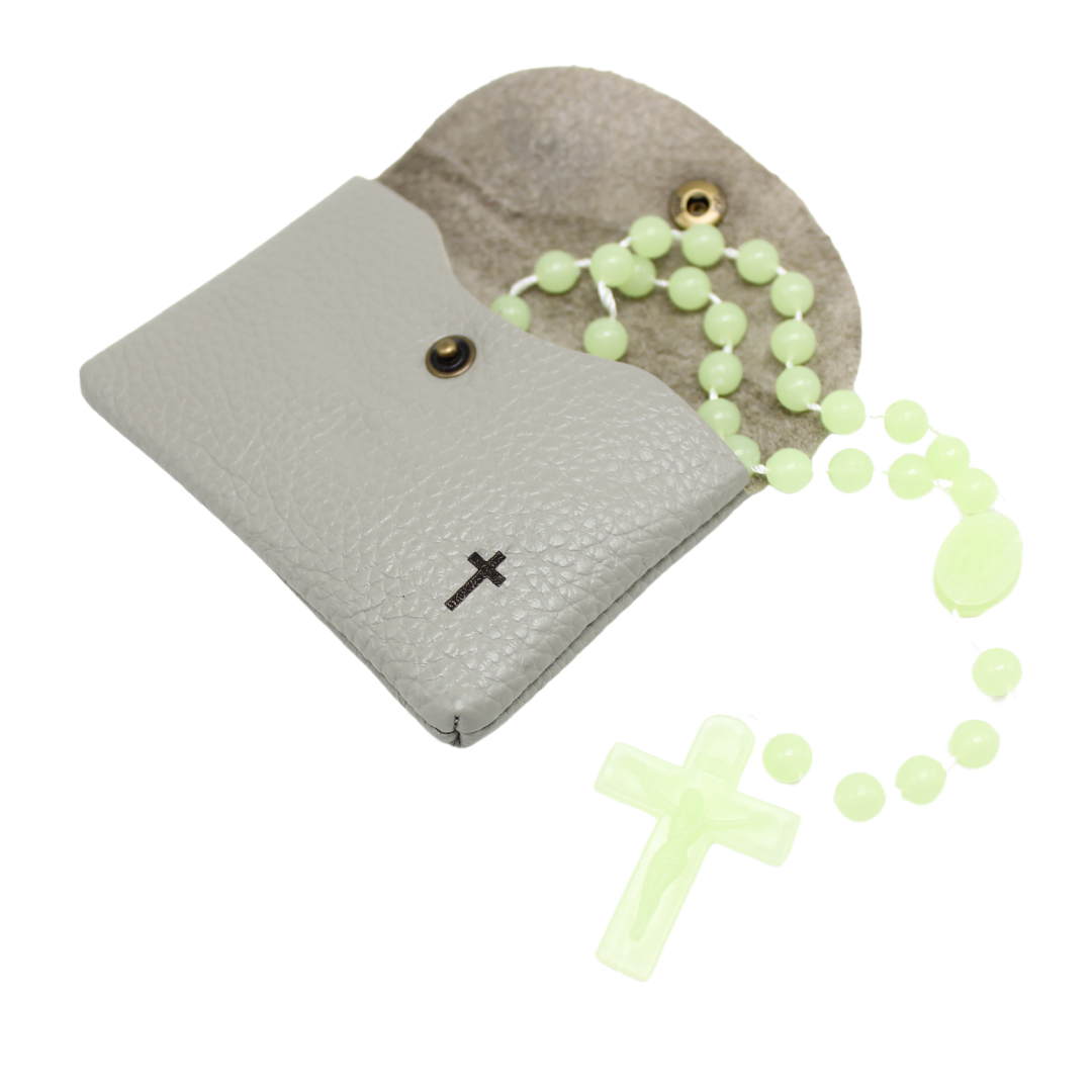Leather Rosary pouch with Button Closure