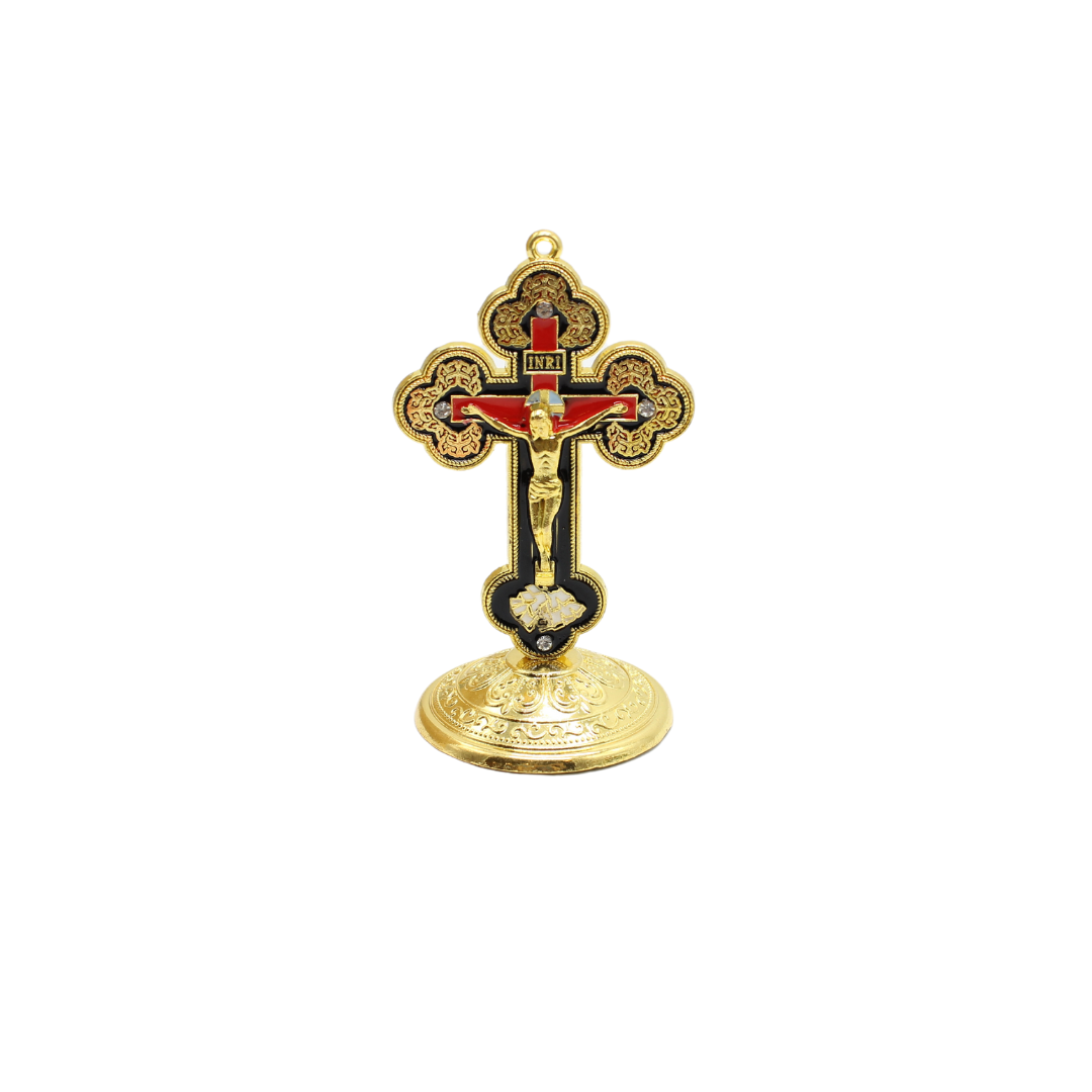 Metal Ornate Table Crucifix -10cm