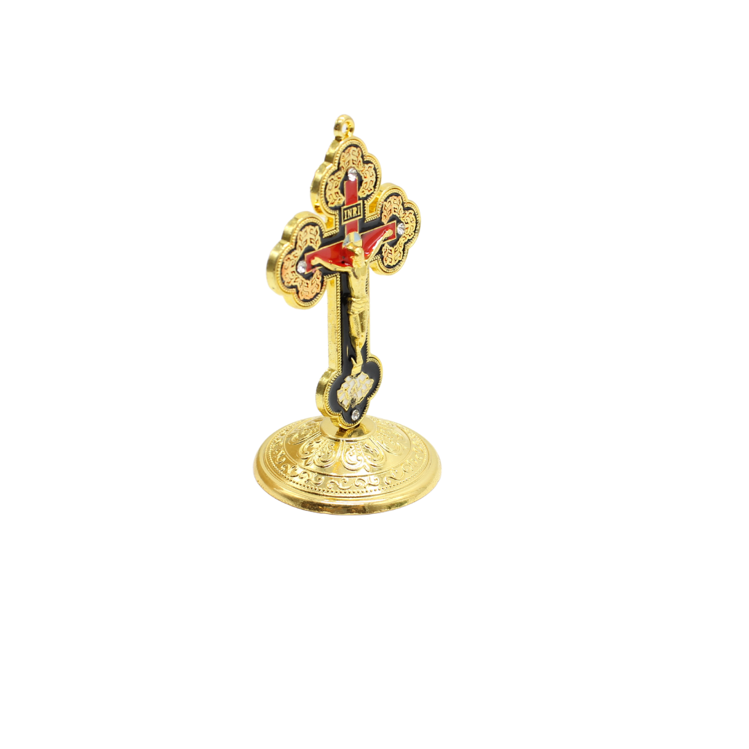 Metal Ornate Table Crucifix -10cm