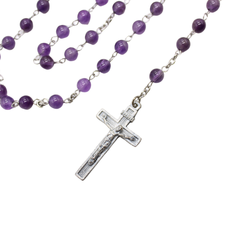 Amethyst 6mm Stone Beads Rosary (Personalisation Available)