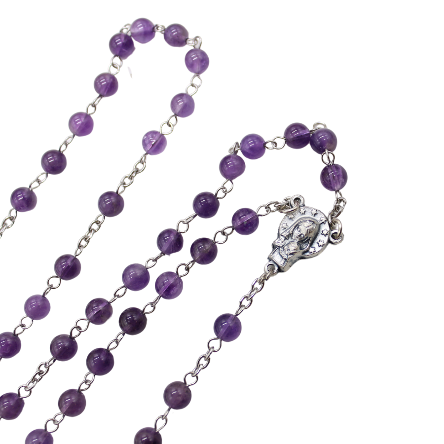 Amethyst 6mm Stone Beads Rosary (Personalisation Available)