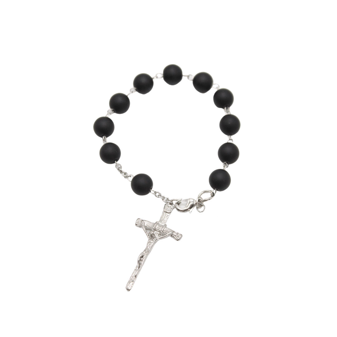 Black Glass Beads Car Rosary (Personalisation Available)