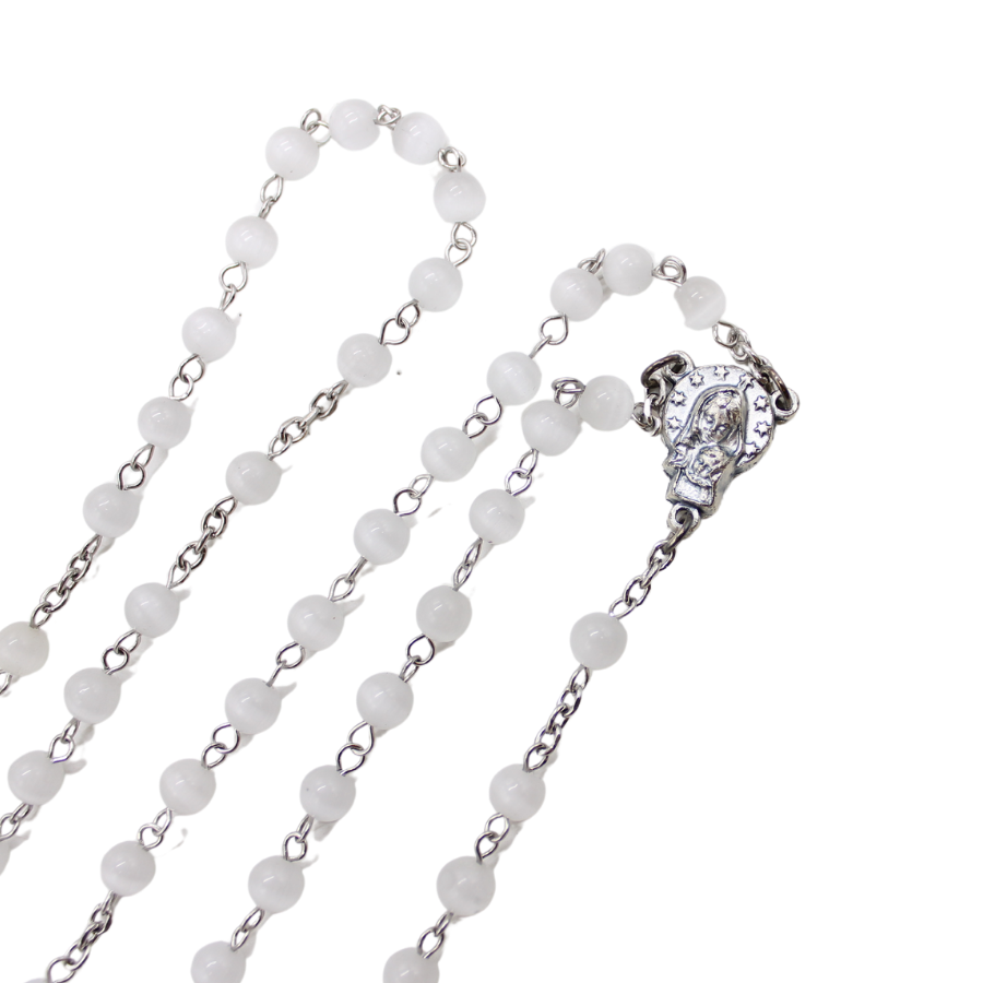 Cat's Eye 6mm Stone Beads Rosary (Personalisation Available)