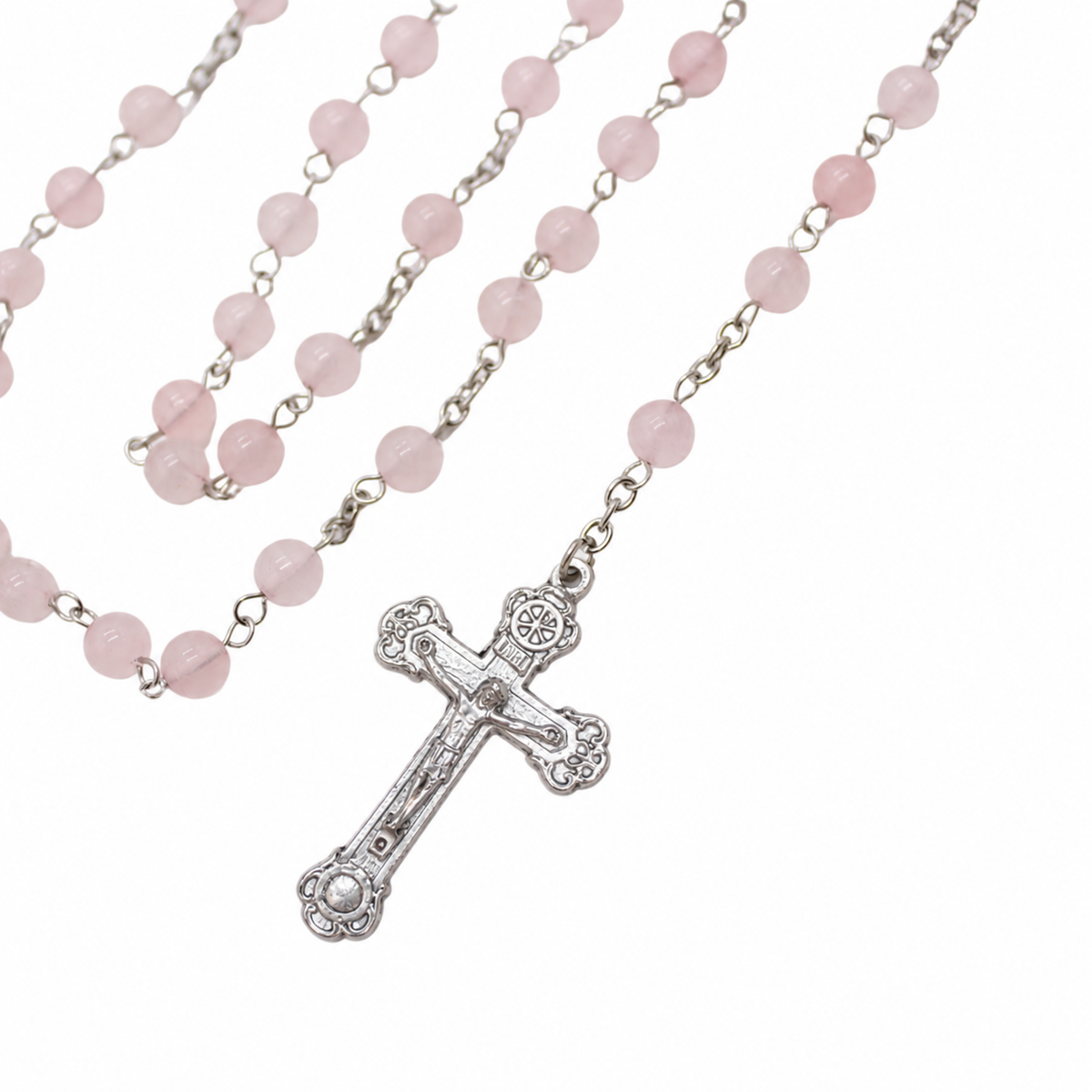 Rose Quartz 6mm Stone Beads Rosary (Personalisation Available)
