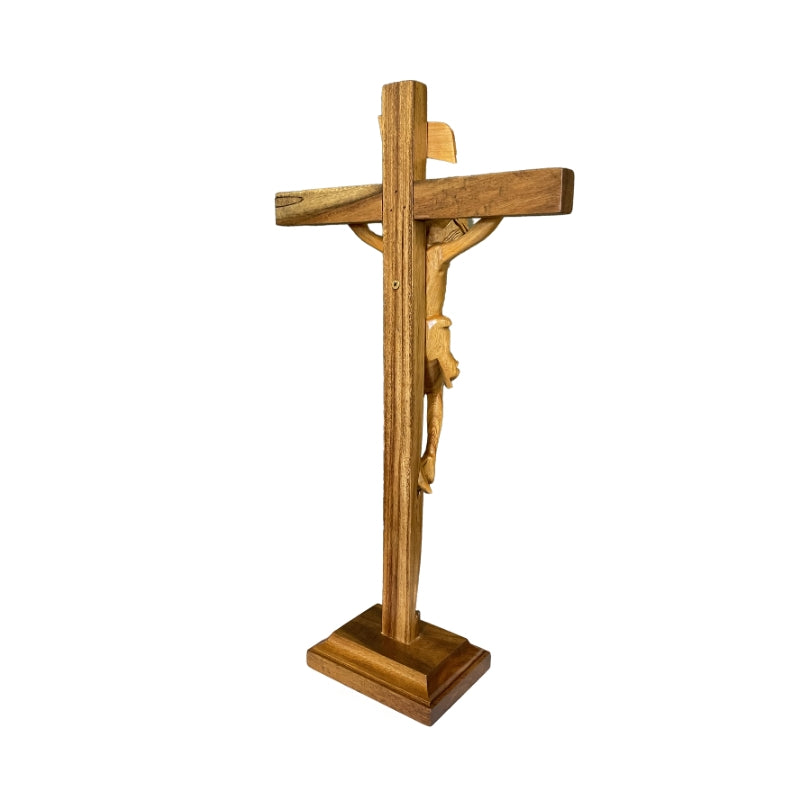Wood Carved table cross - 55cm