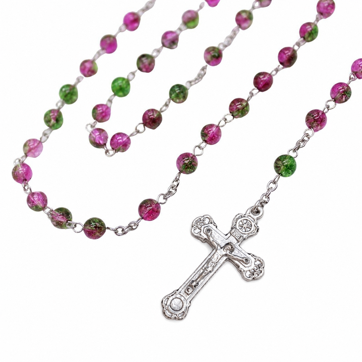 Watermelon Quartz 6mm Stone Beads Rosary (Personalisation Available)