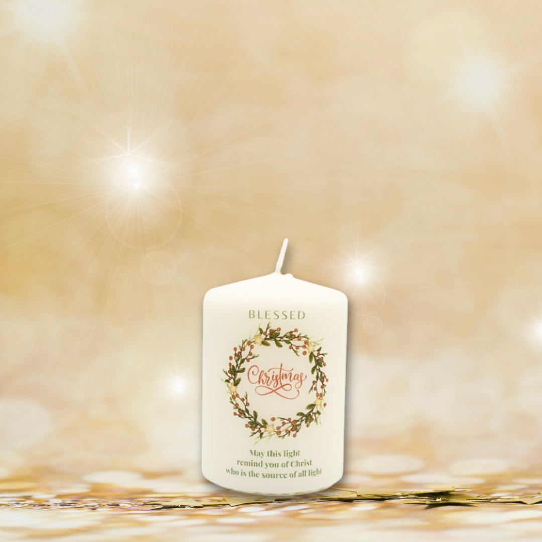 Christmas Advent Wreath 13" (Red Pinecones berries) + 4 Advent Candles (FOC Christmas Candle)