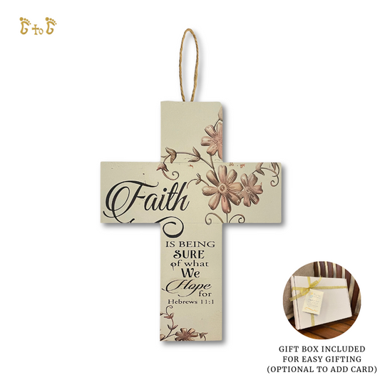 Wood Inspirational Cross - Faith