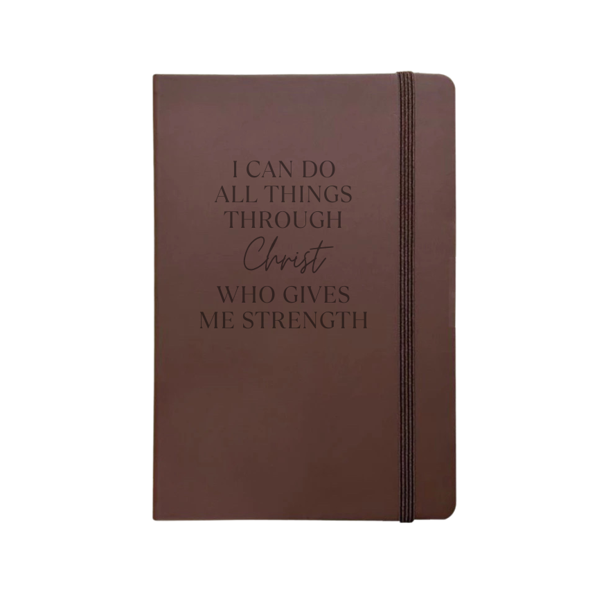 Christian Inspirational Notebooks with Bible Verse - I can do all things (Personalisation Available)