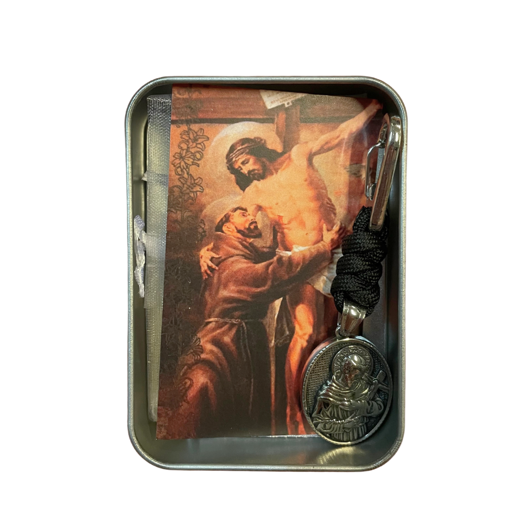 Stainless Steel Catholic Pocket Medal Prayer Kit