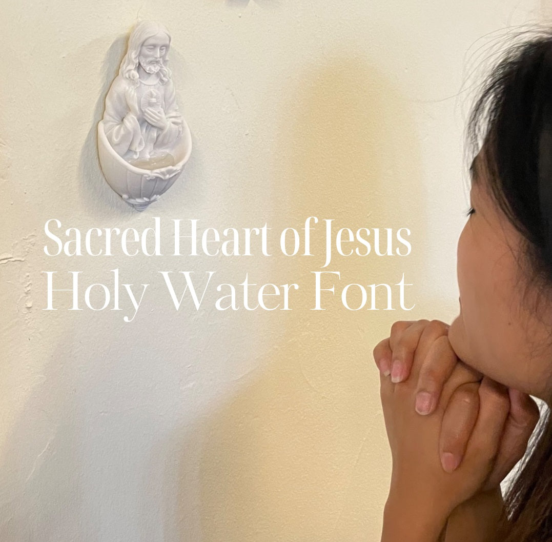 Polystone Holy Water Font - Sacred Heart of Jesus