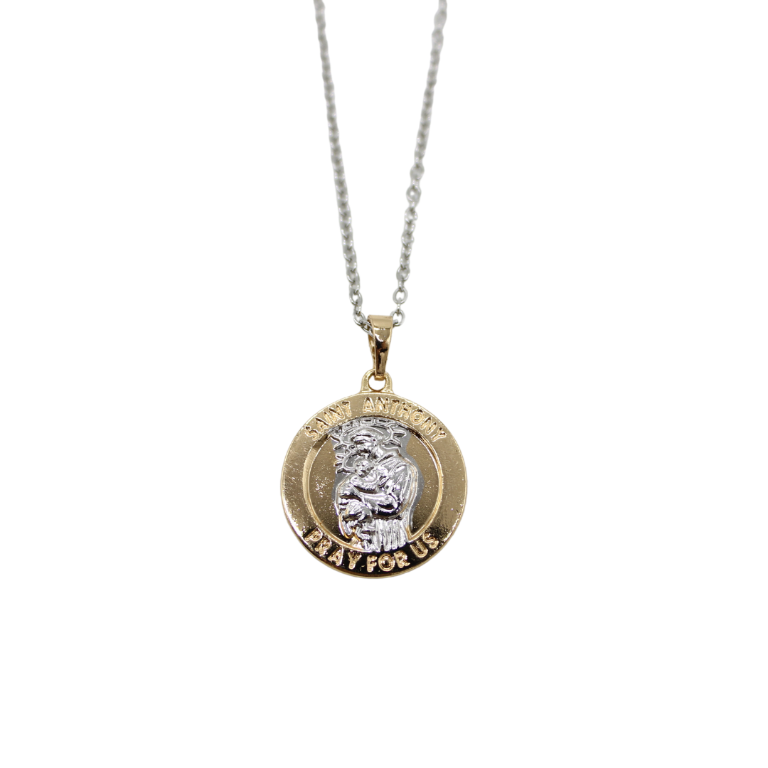 Stainless Steel St Anthony Medal/Chain set
