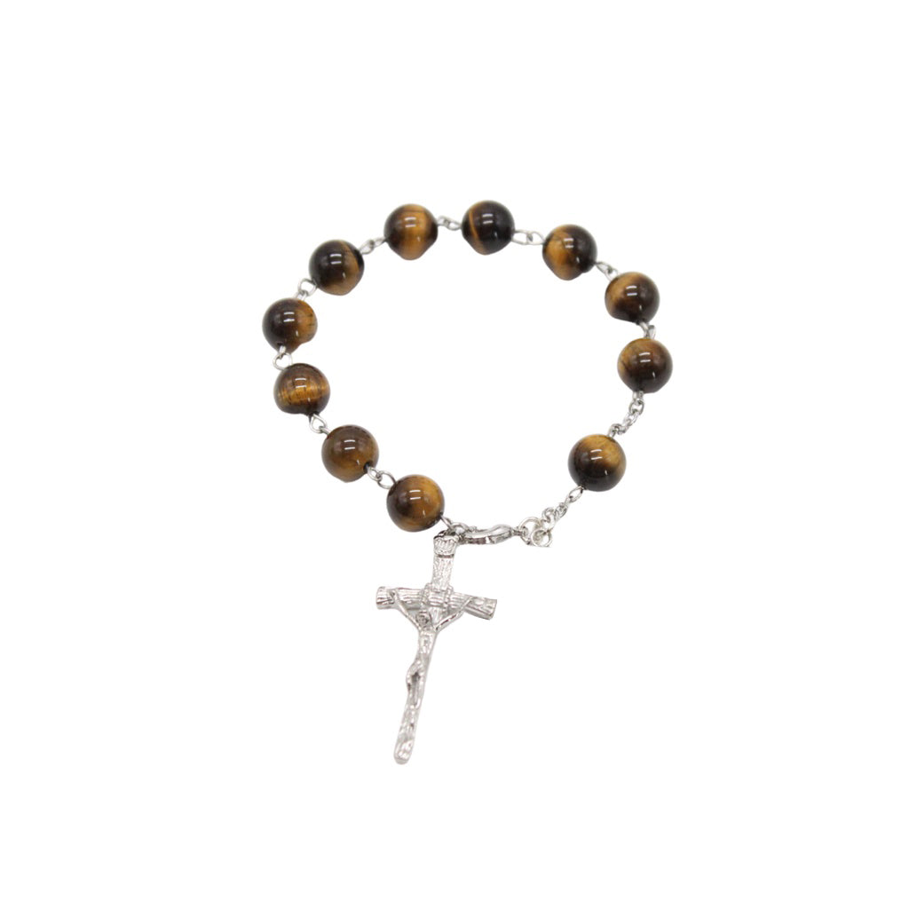Car Rosary Tiger Eye 10mm Beads (Personalisation Available)
