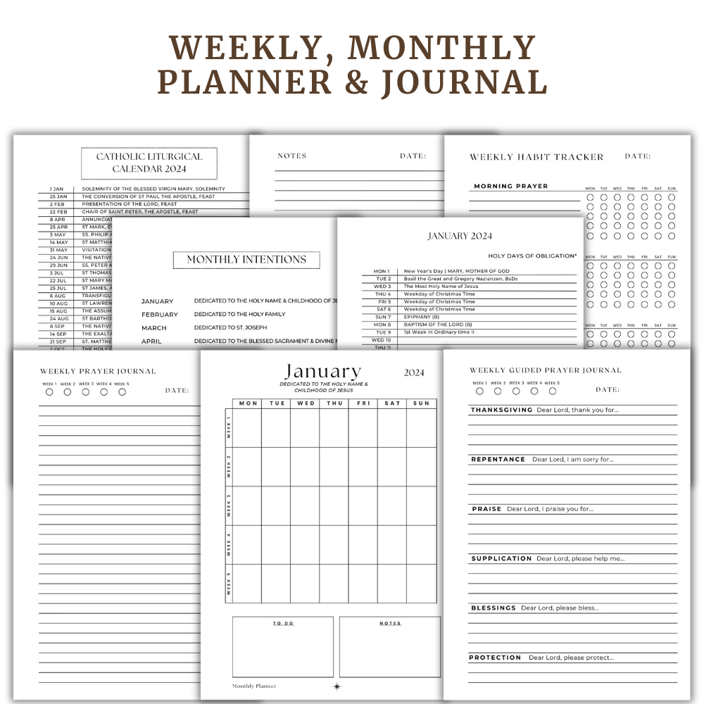 Catholic Journal Planner 2024 (Personalisation Available)