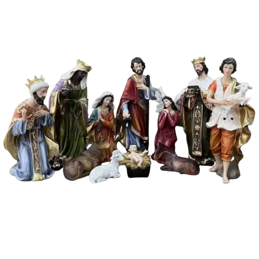 Christmas Polystone Nativity Crib Set 15" (Self Pick up only)