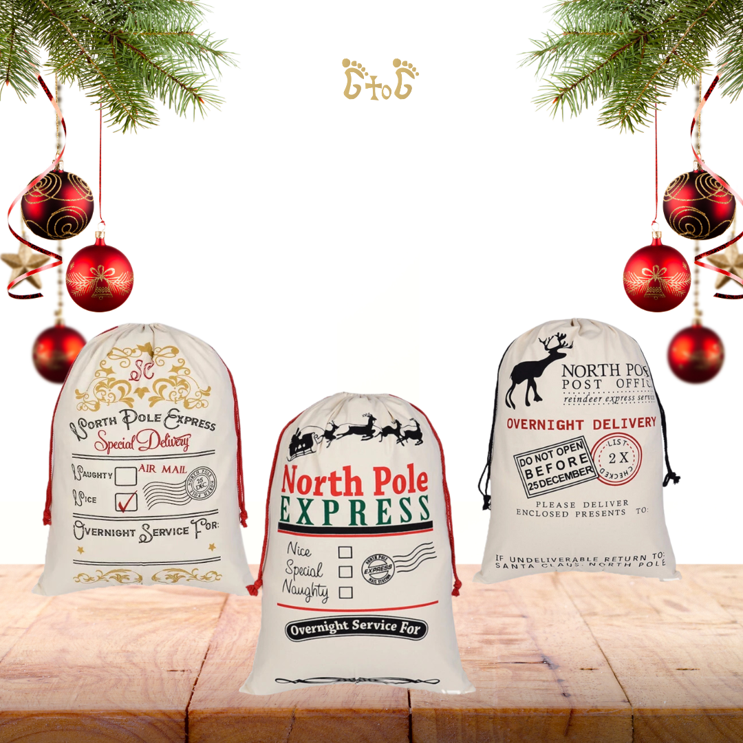 Christmas Santa Drawstring Gift Sack
