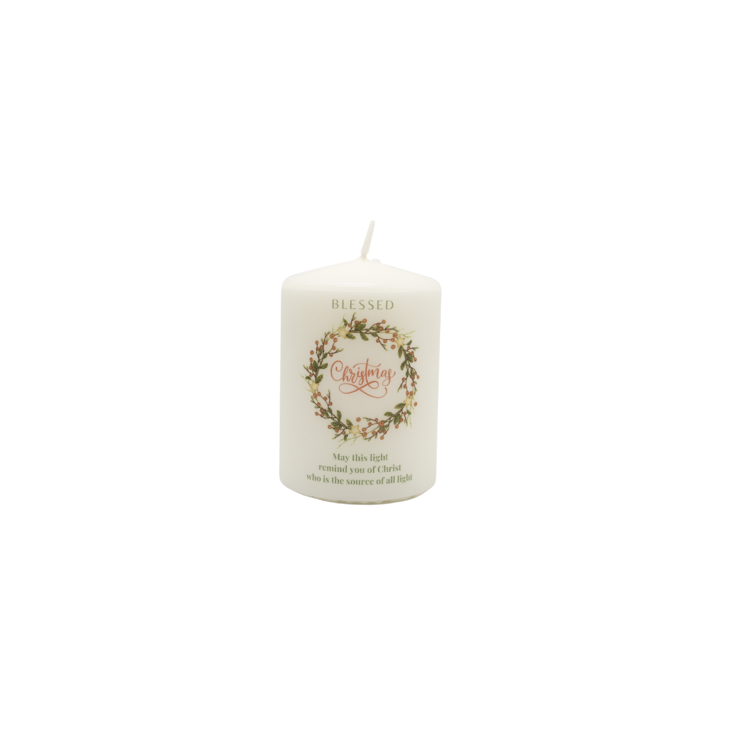 Personalised Pillar Candle for Christmas 7.5cm & 15cm
