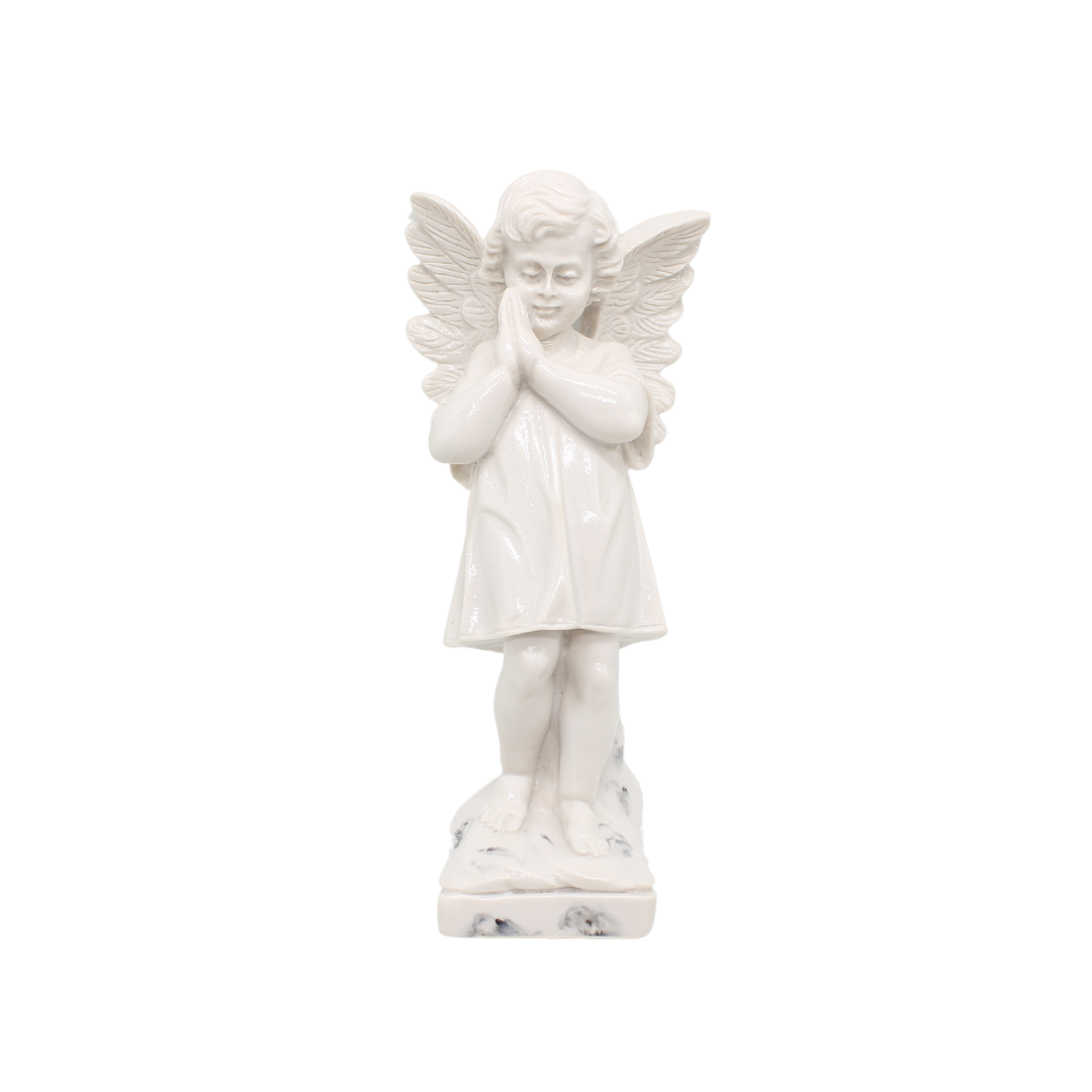 Marble Powder Angel Standing Praying- 30cm (white)