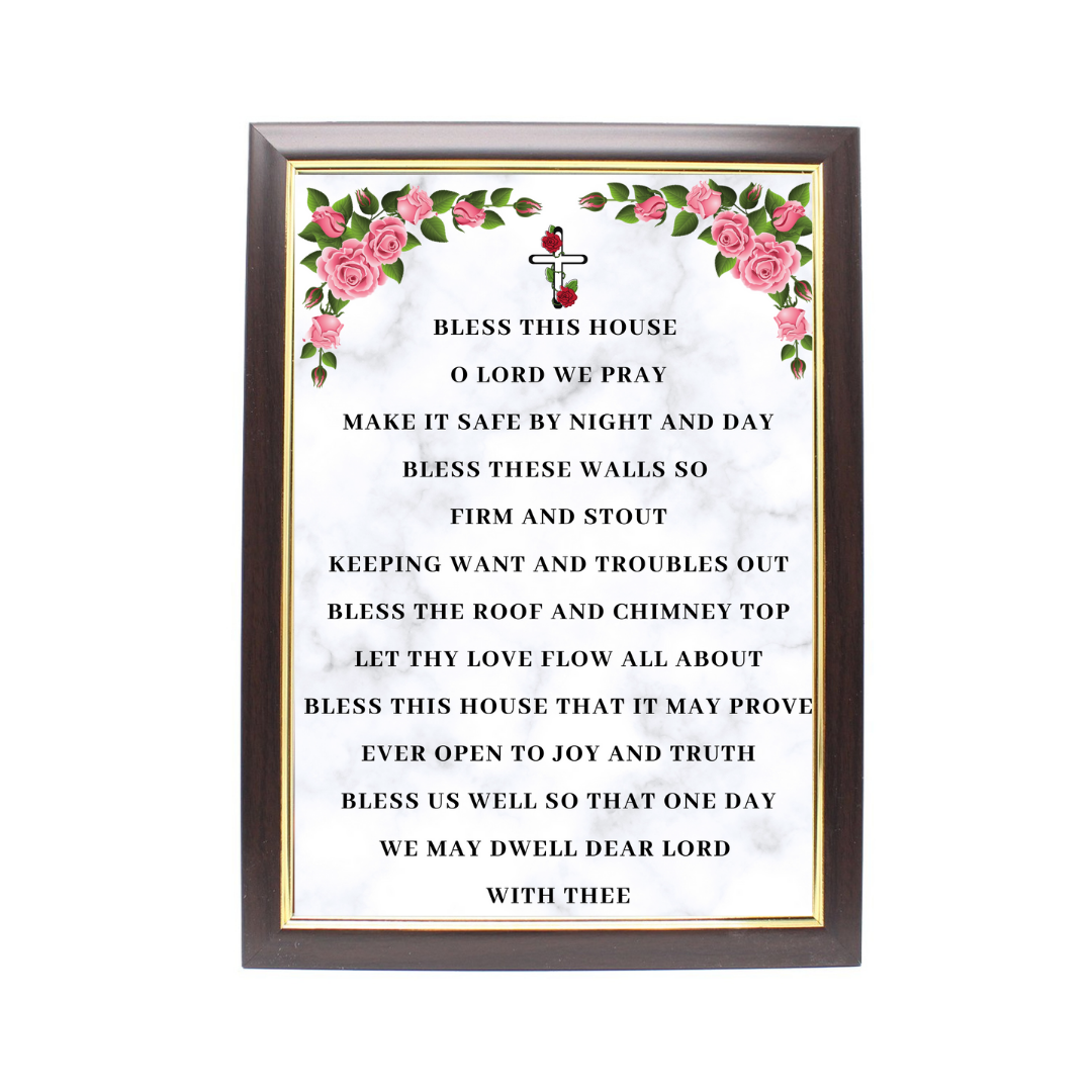 Wood Framed Picture Home Blessing (Design A) A4