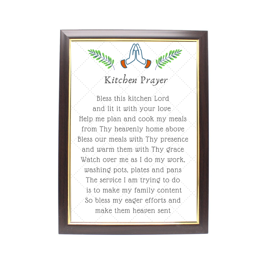 Wood Framed Picture - Kitchen Prayer